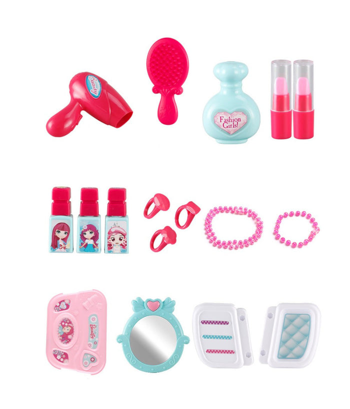 Valigetta Beauty Specchio Giocattolo Bambini 17 Accessori Bellezza Con Tracolla         