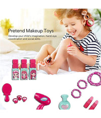 Beauty Set Con Specchio Valigetta Giocattolo Accessori Bellezza Con Ruote         