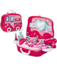 Beauty Set Con Specchio Valigetta Giocattolo Accessori Bellezza Con Ruote         