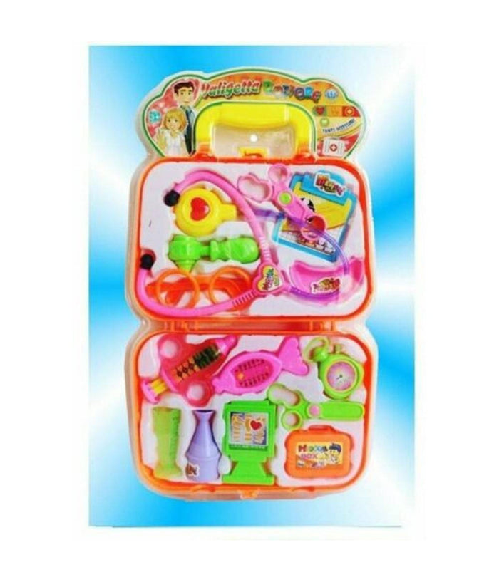Valigetta Dottore Con Accessori Forbici Stetoscopio Giocattolo Gioco Bambina         