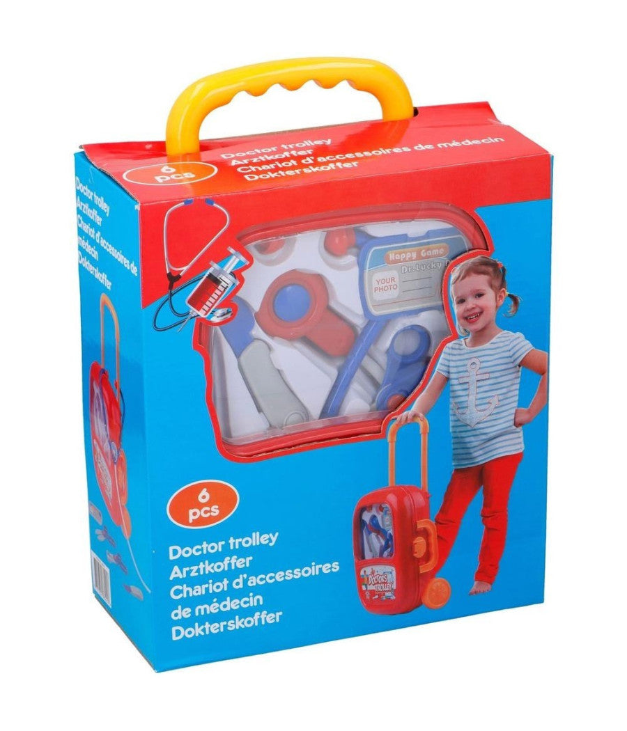 Valigetta Trolley Dottoressa Giocattolo Bambini Accessori Forbici Stetoscopio         
