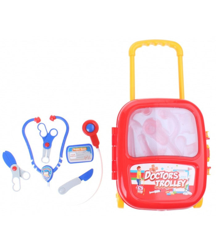 Valigetta Trolley Dottoressa Giocattolo Bambini Accessori Forbici Stetoscopio         