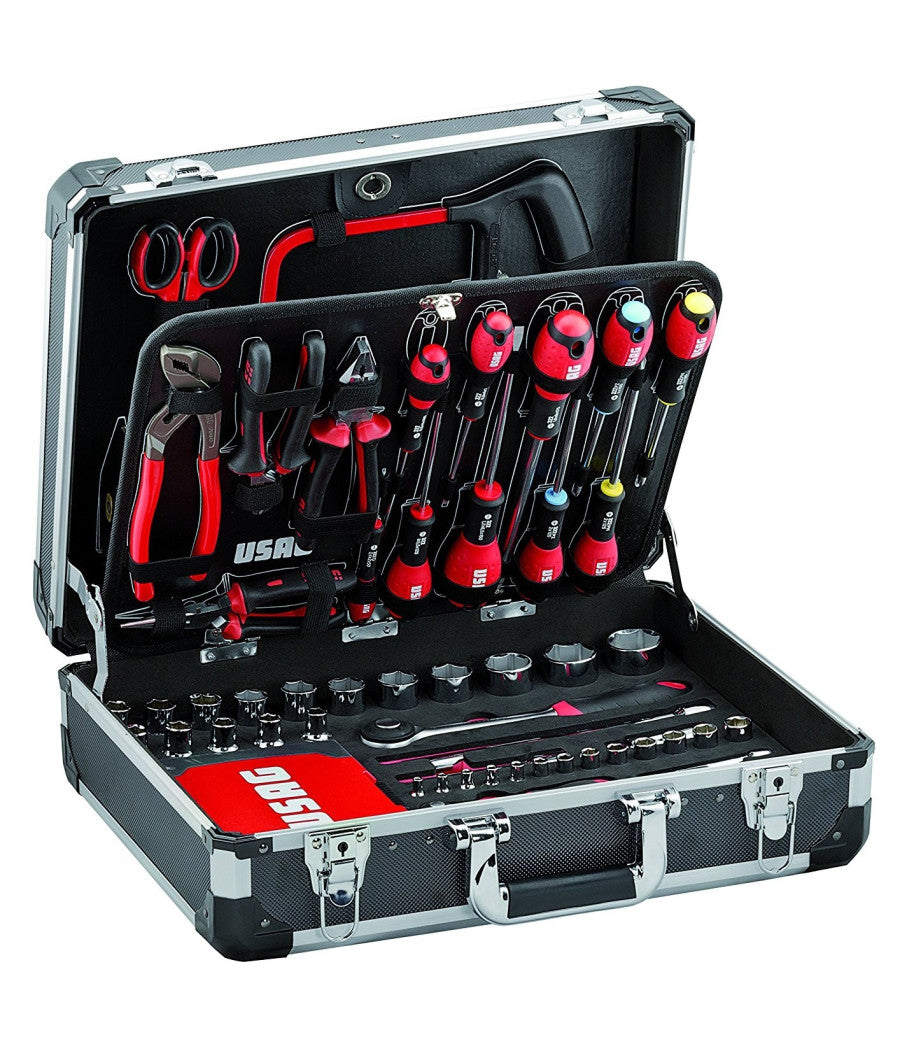 Valigia Con Set Kit Assortimento Utensili X Manutenzione Usag 002 Jm 183 Pezzi         