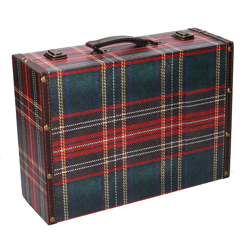 Valigia ecopelle 1-3 scozzese rettangolare cm40x30h14