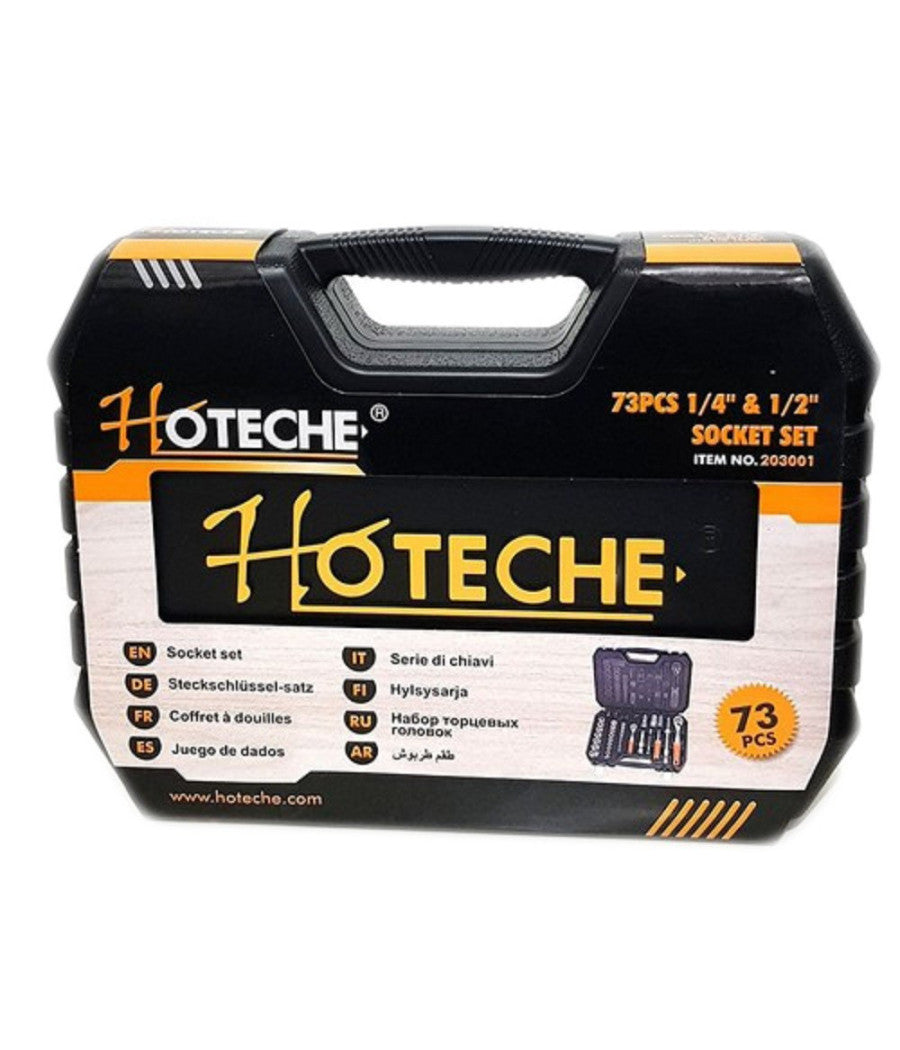 Valigia Set Chiavi A Bussola 73 Pezzi 1/2" 1/4" Chiavi A Cricchetto Reversibili         