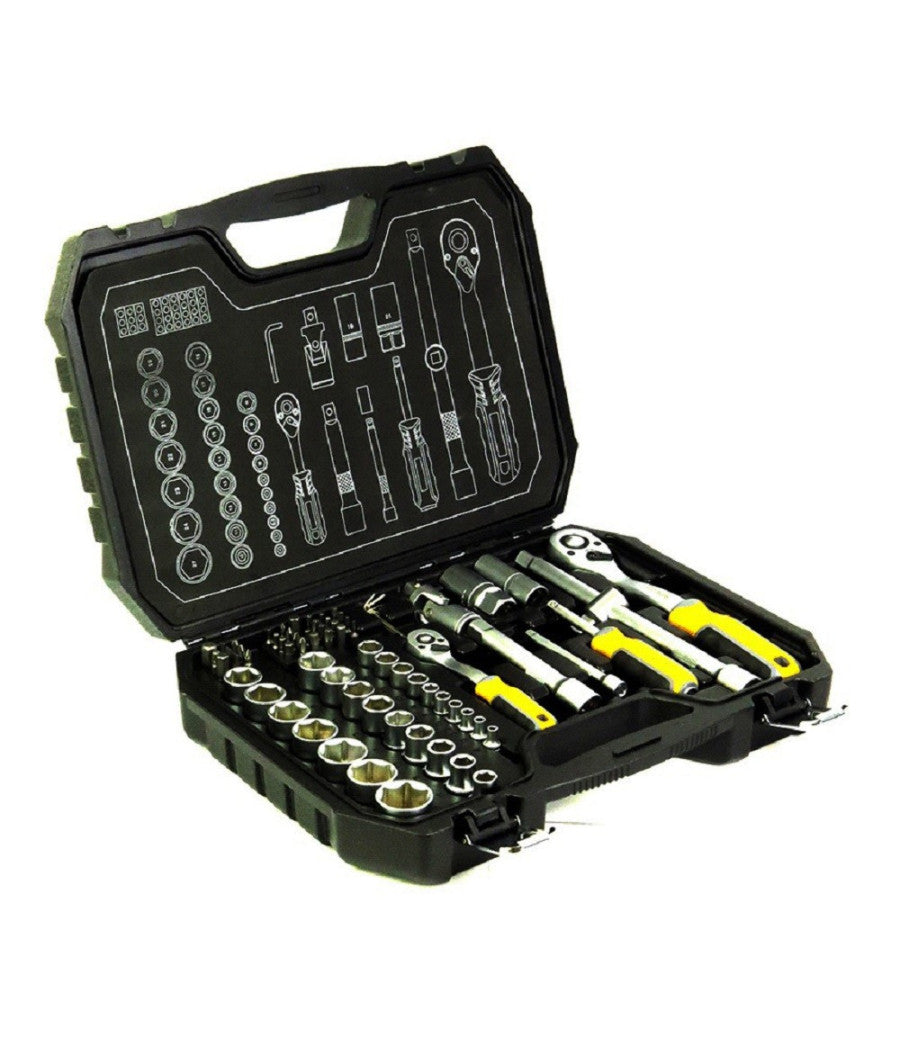 Valigia Set Chiavi A Bussola 73 Pezzi 1/2" 1/4" Chiavi A Cricchetto Reversibili         