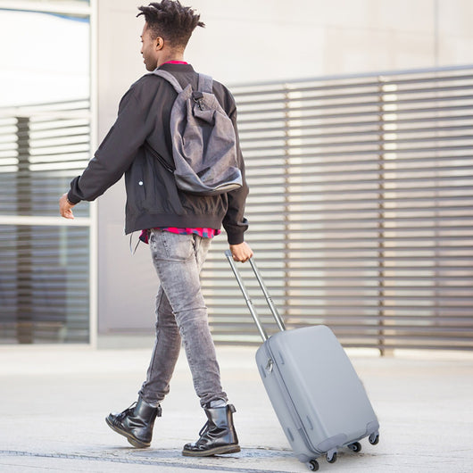 Valigia con ruote girevoli manico regolabile in altezza guscio in PC, Valigia approvata dalle compagnie aeree Blu-Attrezzatura da campeggio