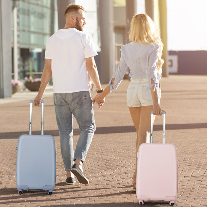 Valigia con ruote girevoli manico regolabile in altezza guscio in PC, Valigia approvata dalle compagnie aeree Blu-Attrezzatura da campeggio