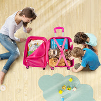 Set di bagagli a mano con ruote per ragazzi e ragazze, Set di valigie rotanti portatili e leggeri da viaggio Colorato-Bagagli e borse