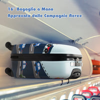 Valigie per bambini 5 pezzi con ruote, Valigia con cuscino per il collo etichetta per bagaglio per ragazzi e ragazze Blu-Bagagli e borse