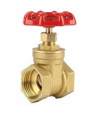 Trade Shop - Valvola A Saracinesca In Ottone Da 3/4 Filetta Ruota Rotella Rossa A Valvola -