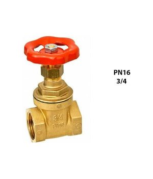 Trade Shop - Valvola A Saracinesca In Ottone Da 3/4 Filetta Ruota Rotella Rossa A Valvola -