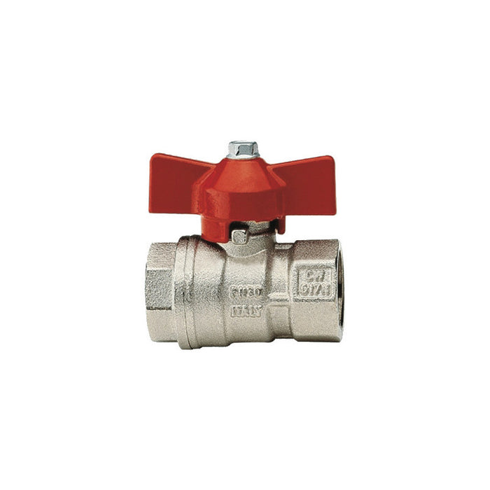 Valvola a sfera maniglia F–F 1/2" Art. 118 – ottone cromato per gas e acqua