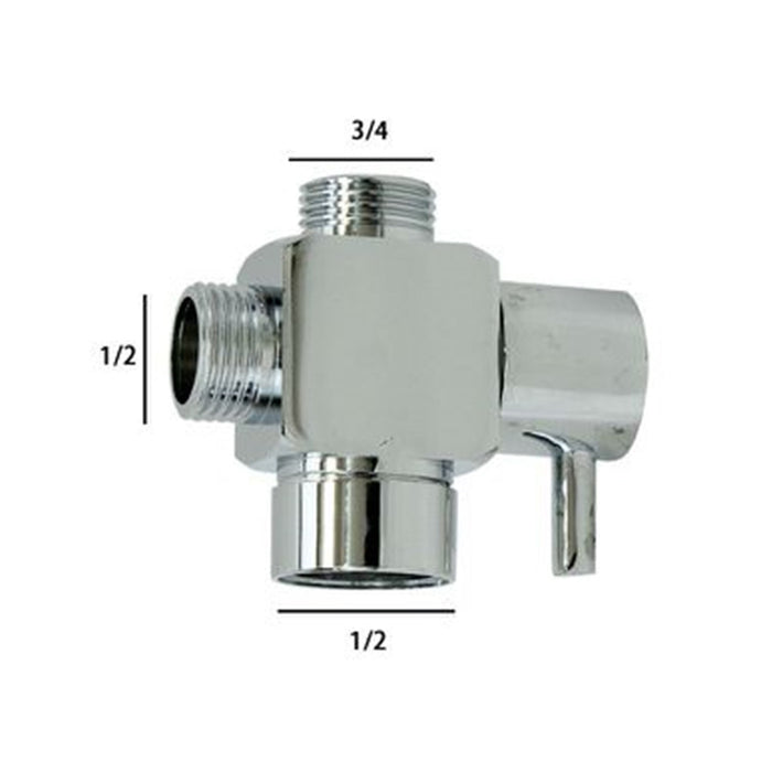 Trade Shop - Valvola Deviatrice Deviatore 3 Vie Rubinetto Ricambio Doccia 1/2" 3/4" Art.79353 -