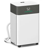 Deumidificatore d'aria 20L/giorno, silenzioso, con serbatoio d'acqua 4,5L, 30,5x23,5x49,5cm, Bianco