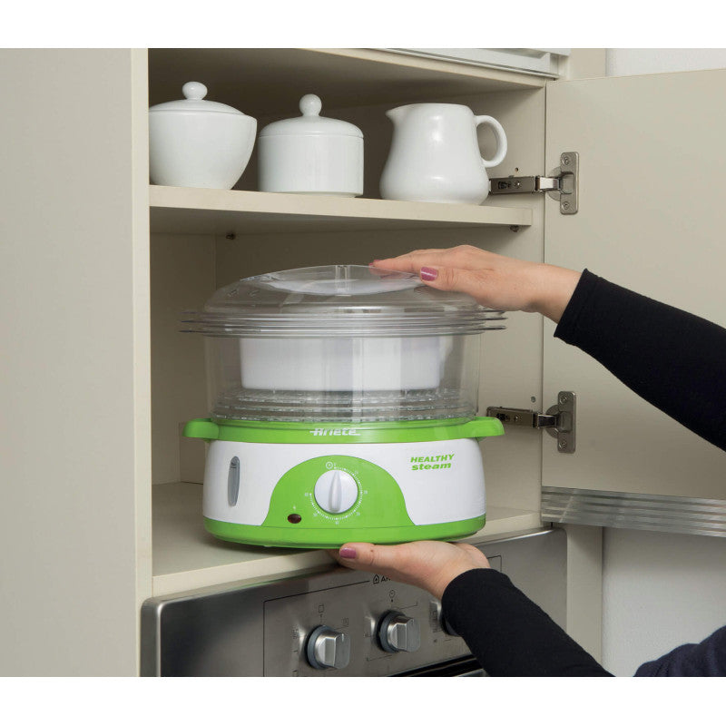 Vaporiera Elettrica - 3 Cestelli - Timer 60 Minuti - 800 Watt - 9 Litri