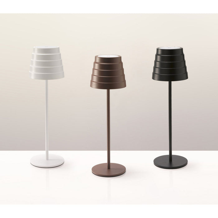 Lampada da tavolo led ricaricabile IP54 colore bianco mod. Maya