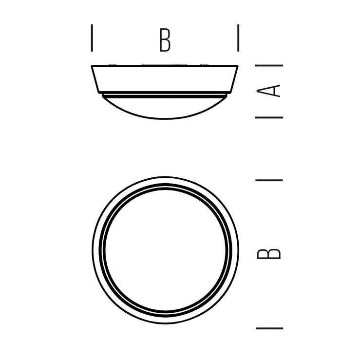 Plafoniera tonda led con sensore crepuscolare colore nero o bianco mod. Oviedo
