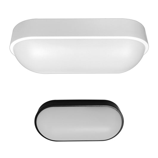 Plafoniera tonda led con sensore crepuscolare colore bianco e nero mod. Oviedo