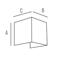 Applique led quadrata da parete con fascio regolabile colore grigio marina mod. Marbella
