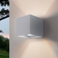 Applique led quadrata da parete con fascio regolabile colore grigio marina mod. Marbella