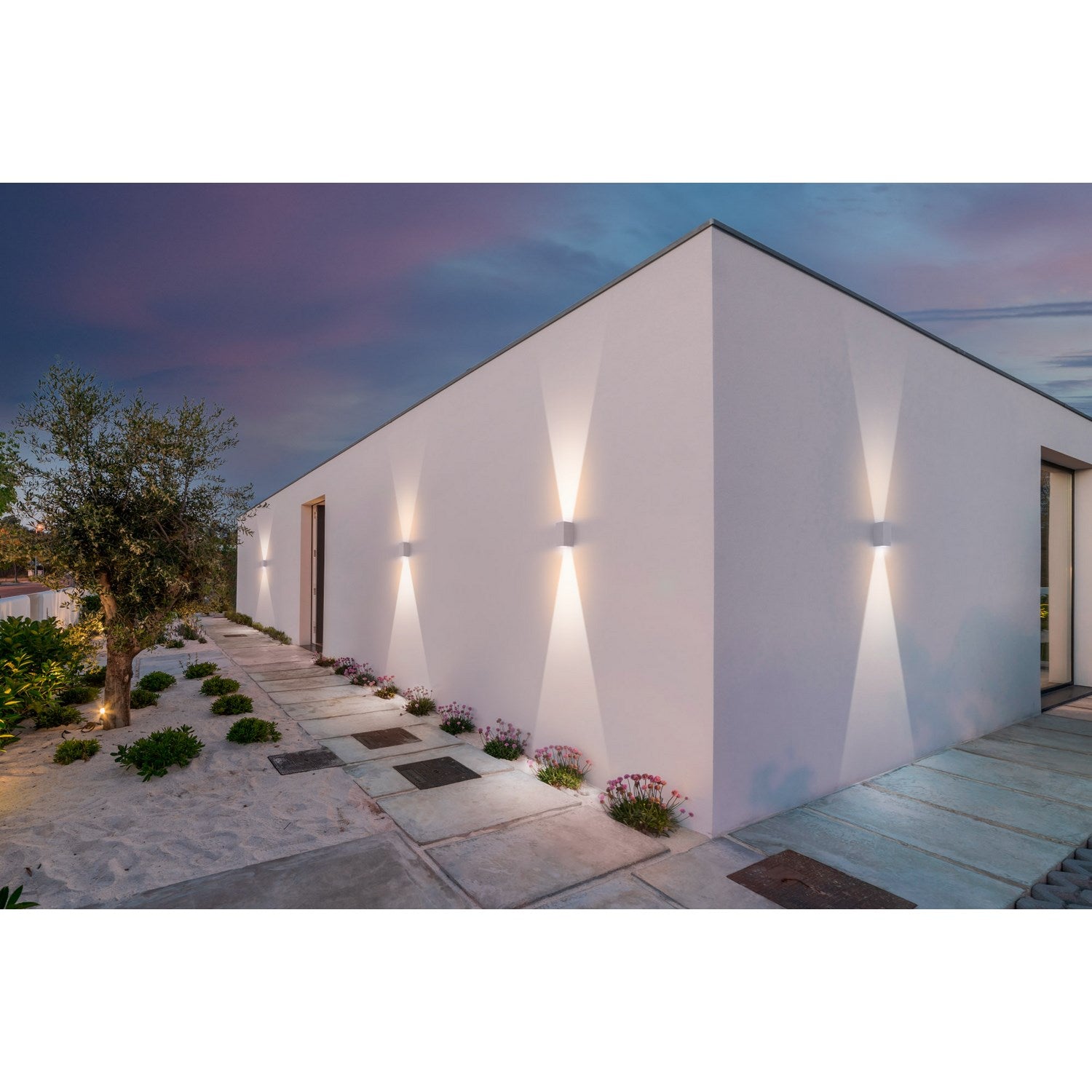 Applique led da parete a doppio fascio colore grigio marina mod. Toledo