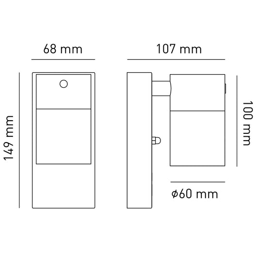 Applique da parete con sensore crepuscolare colore corten mod. Avila