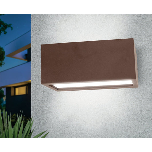 Applique led da parete a doppio fascio colore corten mod. Vigo 1