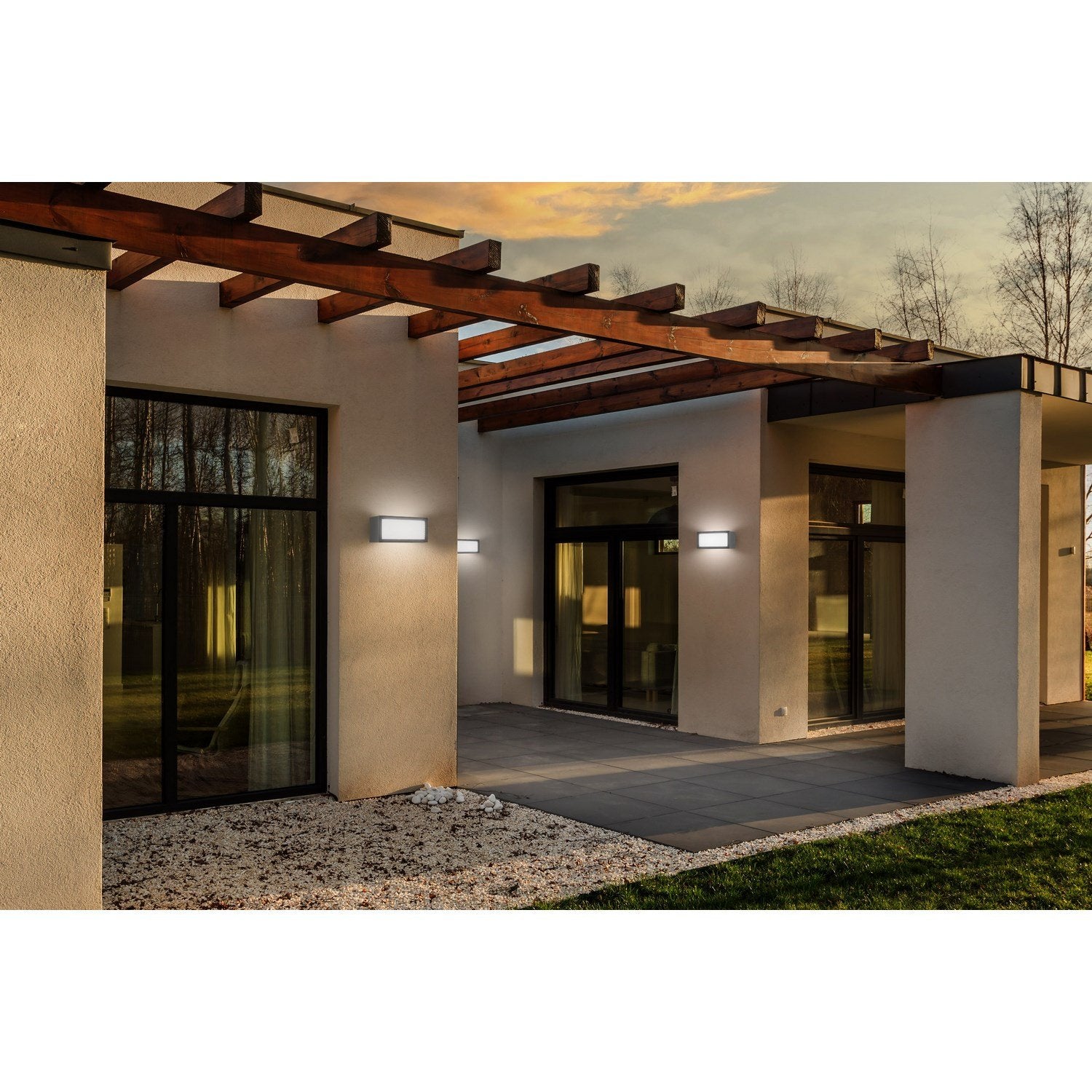 Applique led da parete a tre emissioni con griglia frontale colore bianco mod. Vigo 3