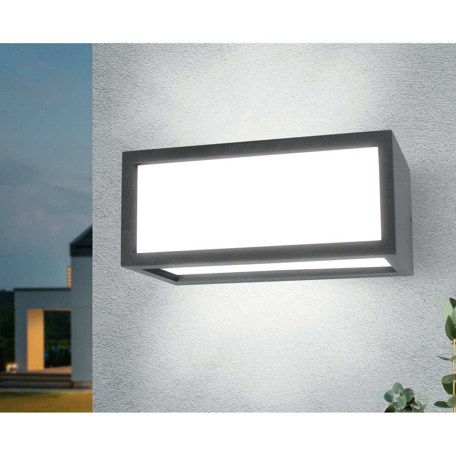 Applique led da parete a tre emissioni con griglia frontale colore antracite mod. Vigo 3