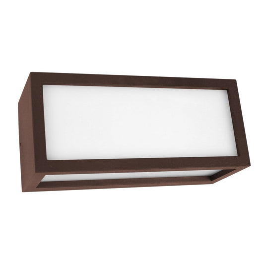 Applique led da parete a tre emissioni con griglia frontale colore corten mod. Vigo 3