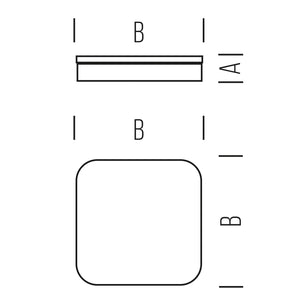 Plafoniera da parete o da soffitto colore bianca mod. Erika square