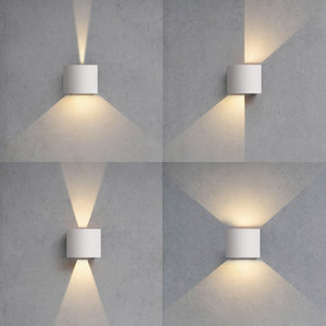 Applique led da parete a doppio fascio colore bianco mod. Marbella round