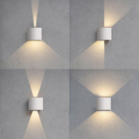 Applique led da parete a doppio fascio colore bianco mod. Marbella round