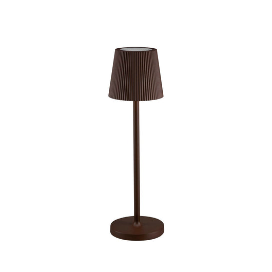 Lampada da tavolo led ricaricabile IP54 colore corten mod. Emma