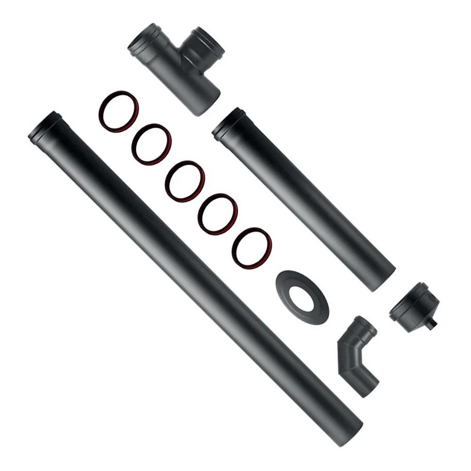 Kit installazione per stufa a pellet in acciaio 1 2 mm d.80 mm