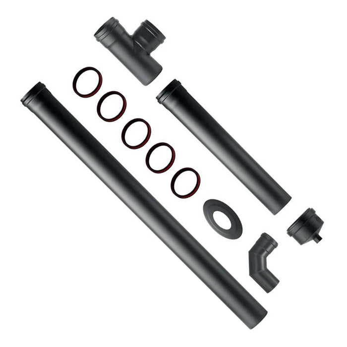 Kit installazione per stufa a pellet in acciaio 1 2 mm d.80 mm