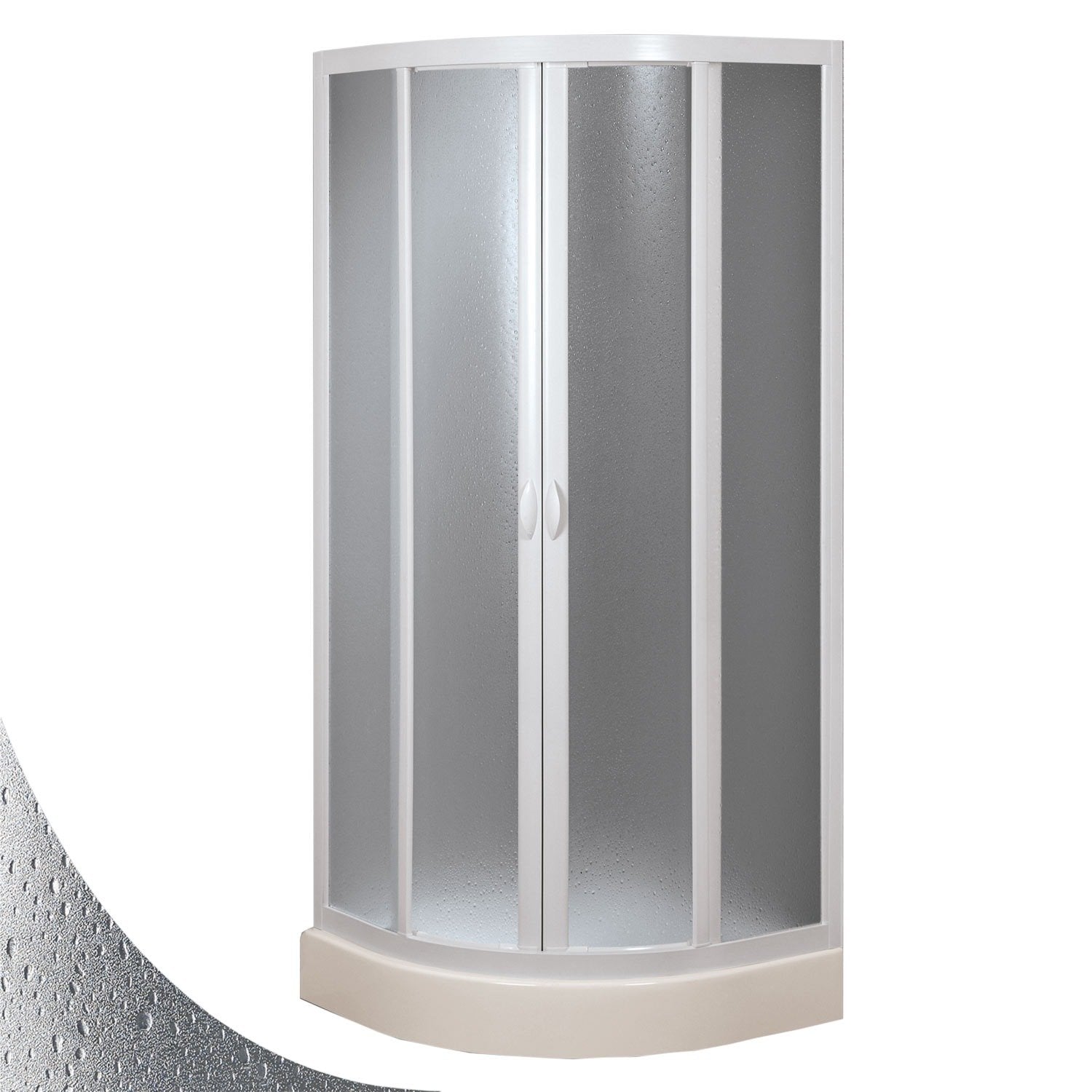 Box doccia Semicircolare 75x75 CM in Acrilico mod. Marte con apertura scorrevole