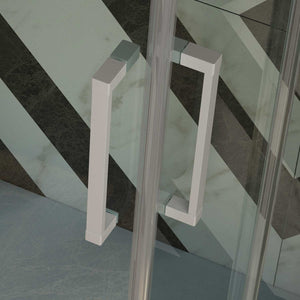 Box Doccia 3 Lati in PVC 70x70 CM H 200 Vetro Trasparente Profilo Bianco mod. Lite