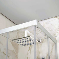 Box Doccia 3 Lati in PVC 75x80 CM H 200 Vetro Trasparente Profilo Bianco mod. Lite