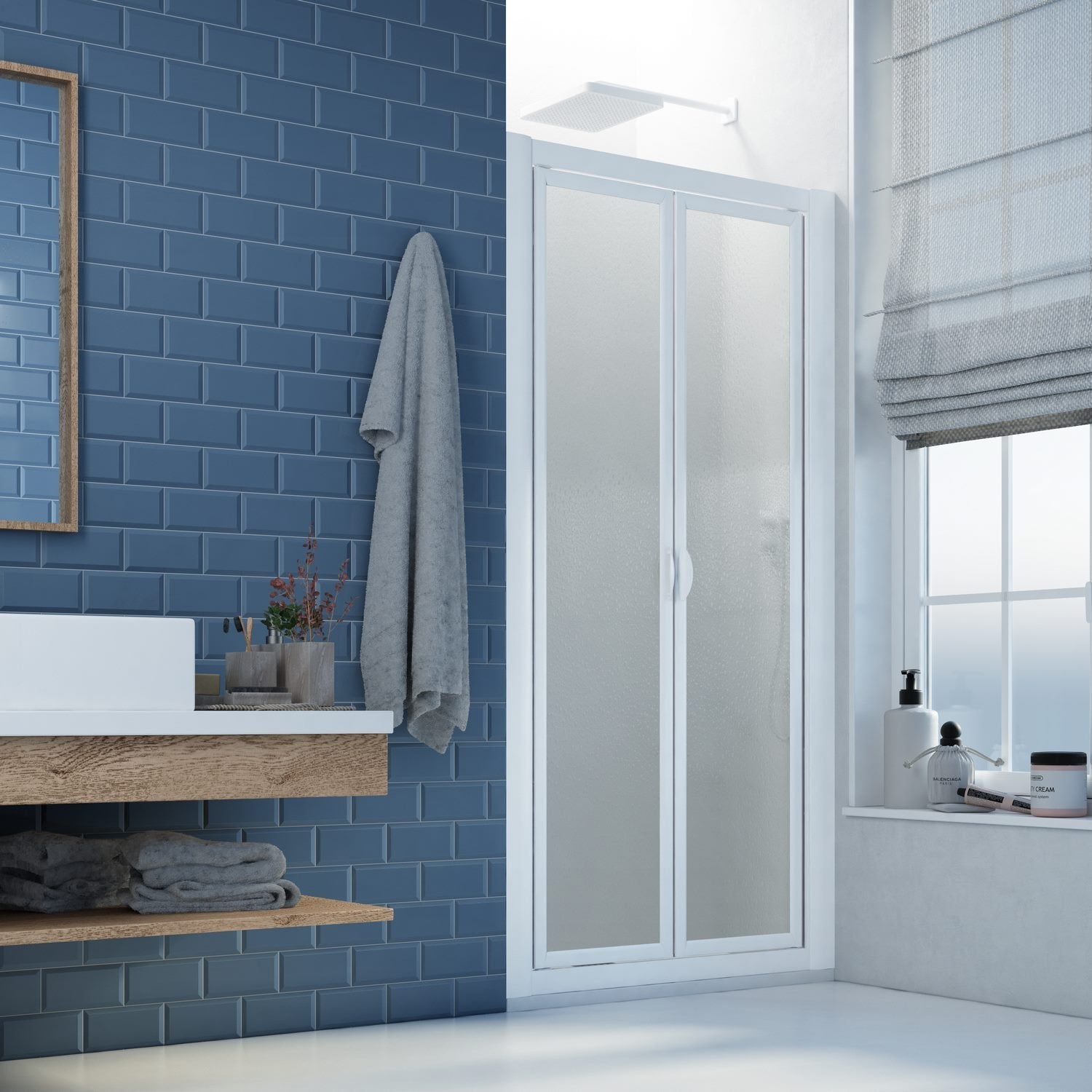 Porta doccia saloon 85 CM H 185 in Acrilico mod. Delta