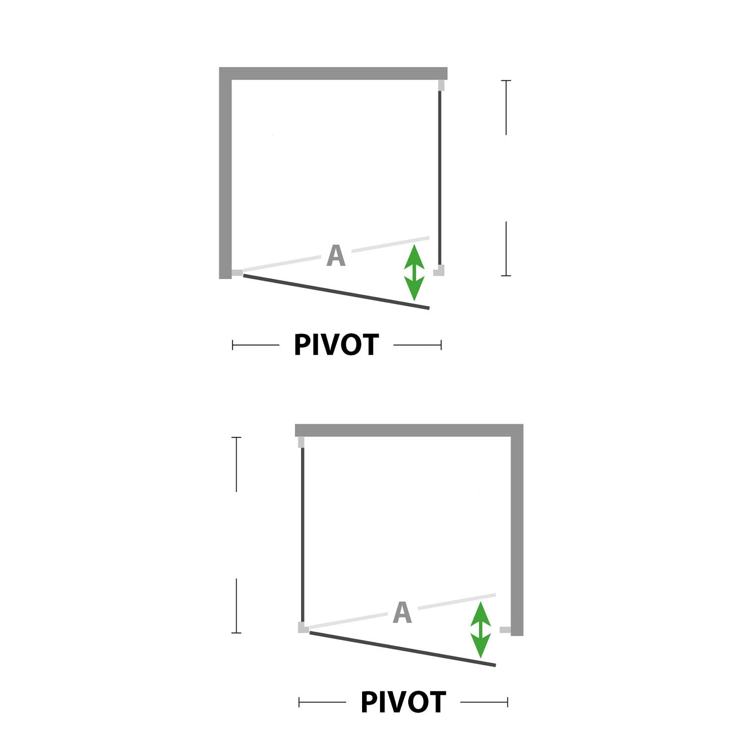 Box doccia pivotante 75x90 AP. 90 CM H 190 in Acrilico mod. Sigma Duo
