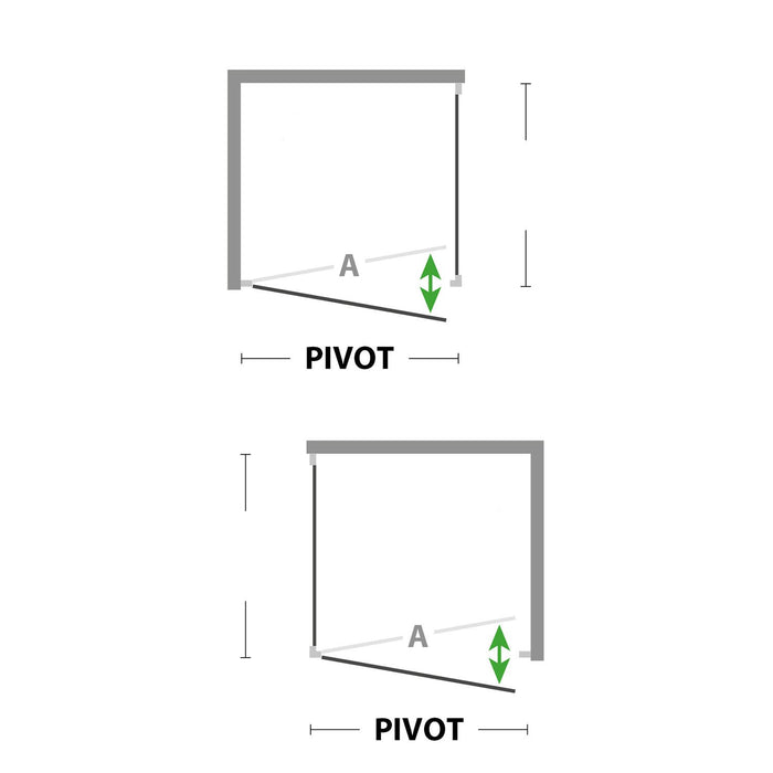 Box doccia pivotante 70x105 AP. 105 CM H 190 in Acrilico mod. Sigma Duo
