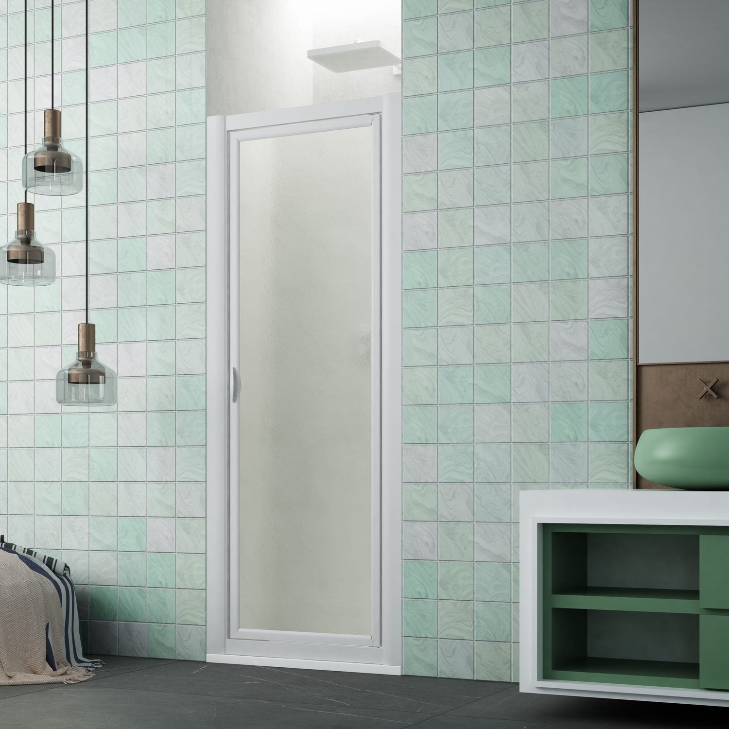 Porta doccia pivot 100 CM H 190 in Acrilico mod. Sigma