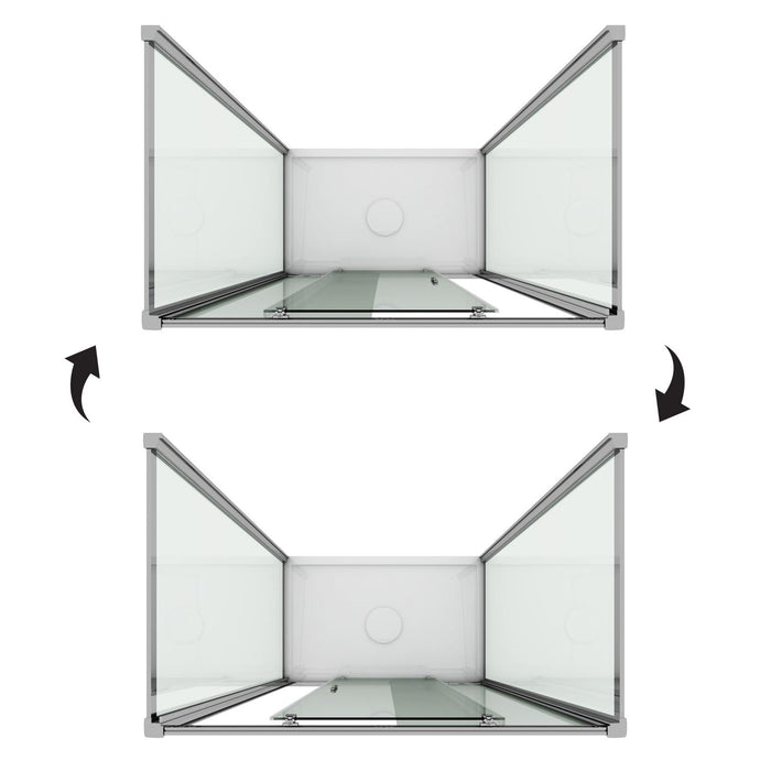 Box Doccia 3 lati 90x120x90 CM H185 trasparente mod. Replay Trio 1 Anta