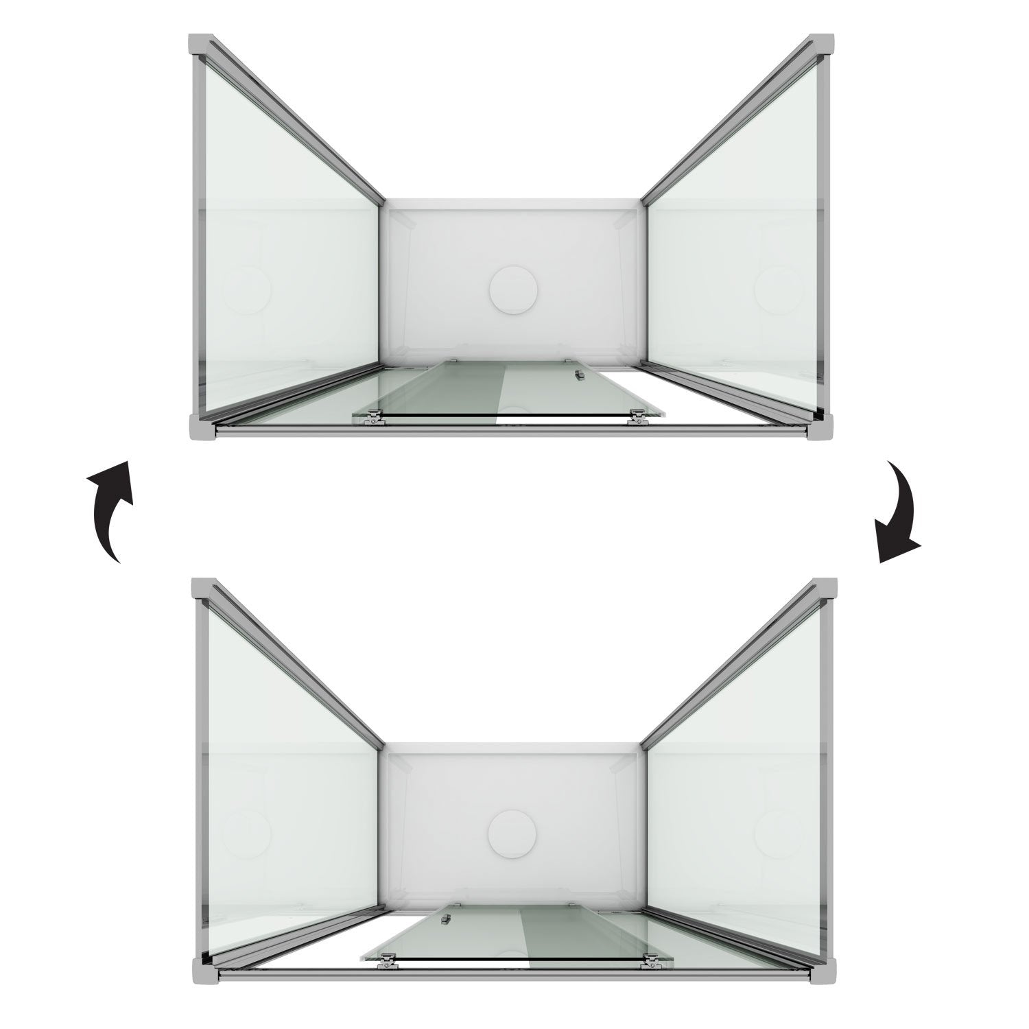 Box Doccia 3 lati 90x150x90 CM H185 trasparente mod. Replay Trio 1 Anta