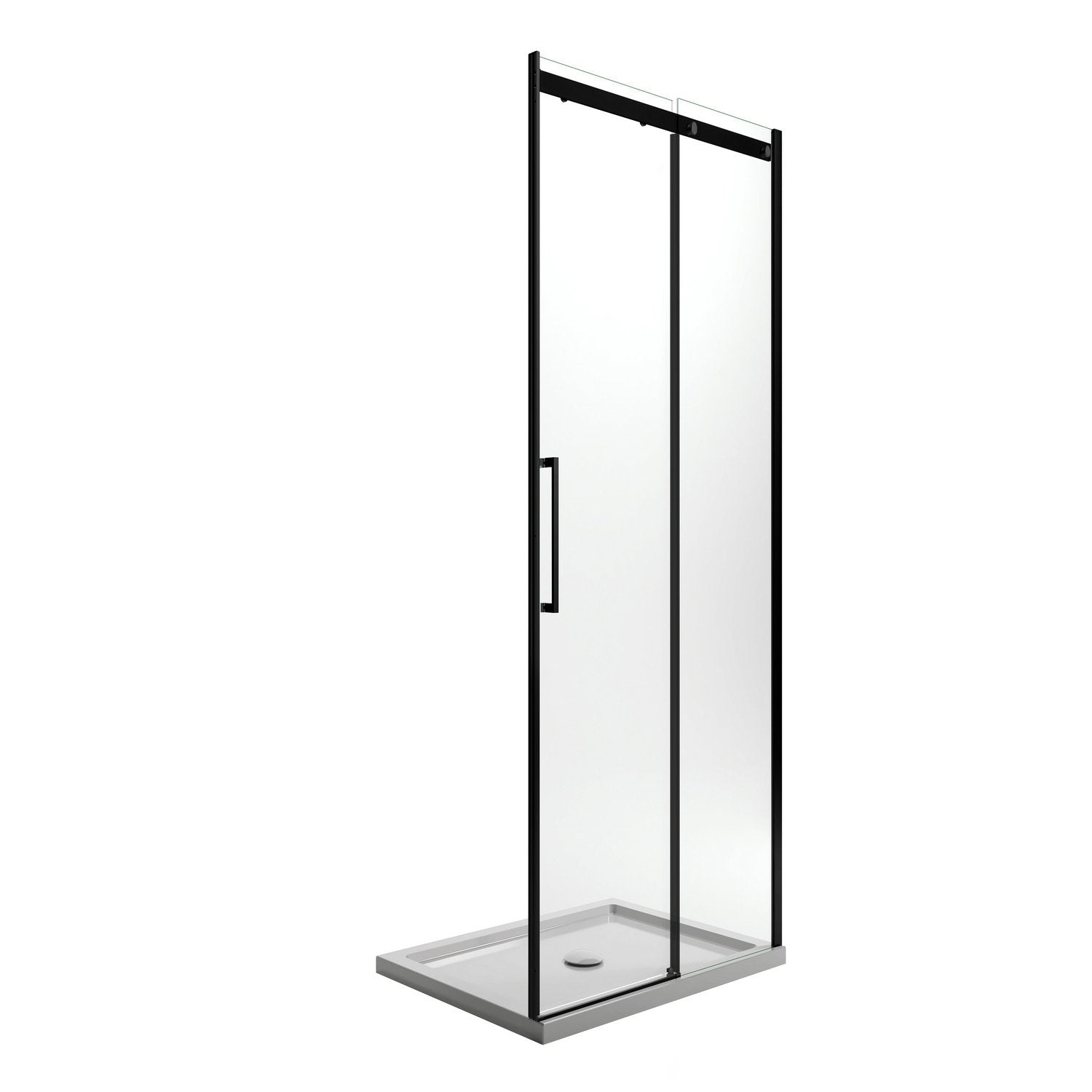 Porta Doccia 120 CM 198 CM Vetro Trasparente 8 MM Versione Destra mod. Prime Black