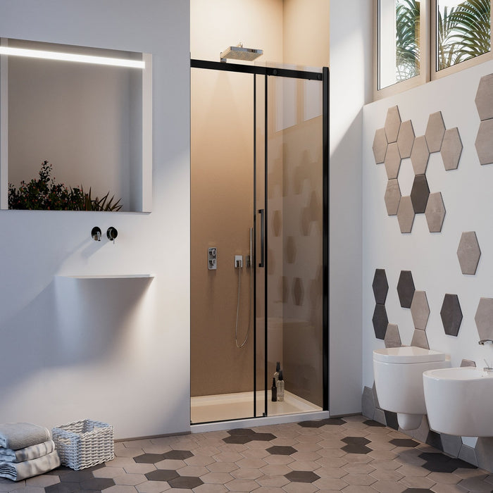 Porta Doccia 130 CM 198 CM Vetro Trasparente 8 MM Versione Destra con Easy-Clean mod. Prime Bla