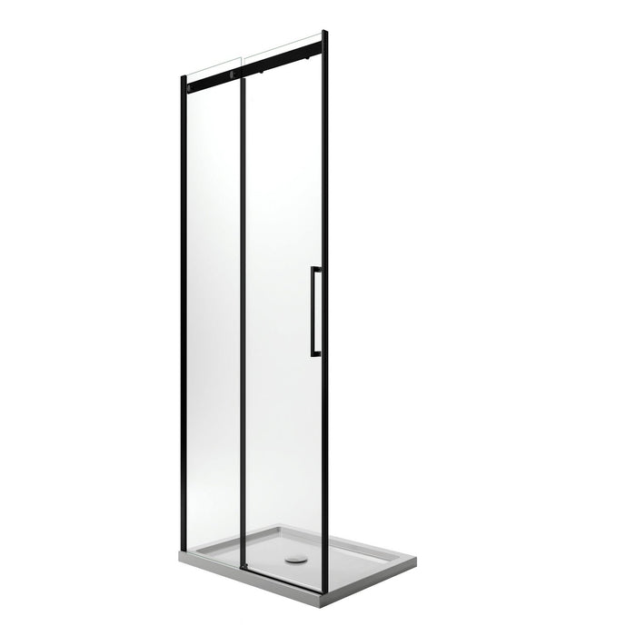 Porta Doccia 130 CM 198 CM Vetro Trasparente 8 MM Versione Sinistra mod. Prime Black