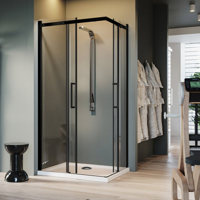 Box Doccia Rettangolare 90x120 CM 198 CM Vetro Trasparente 8 MM Sinistra con EasyClean mod. Prime Bla Corner